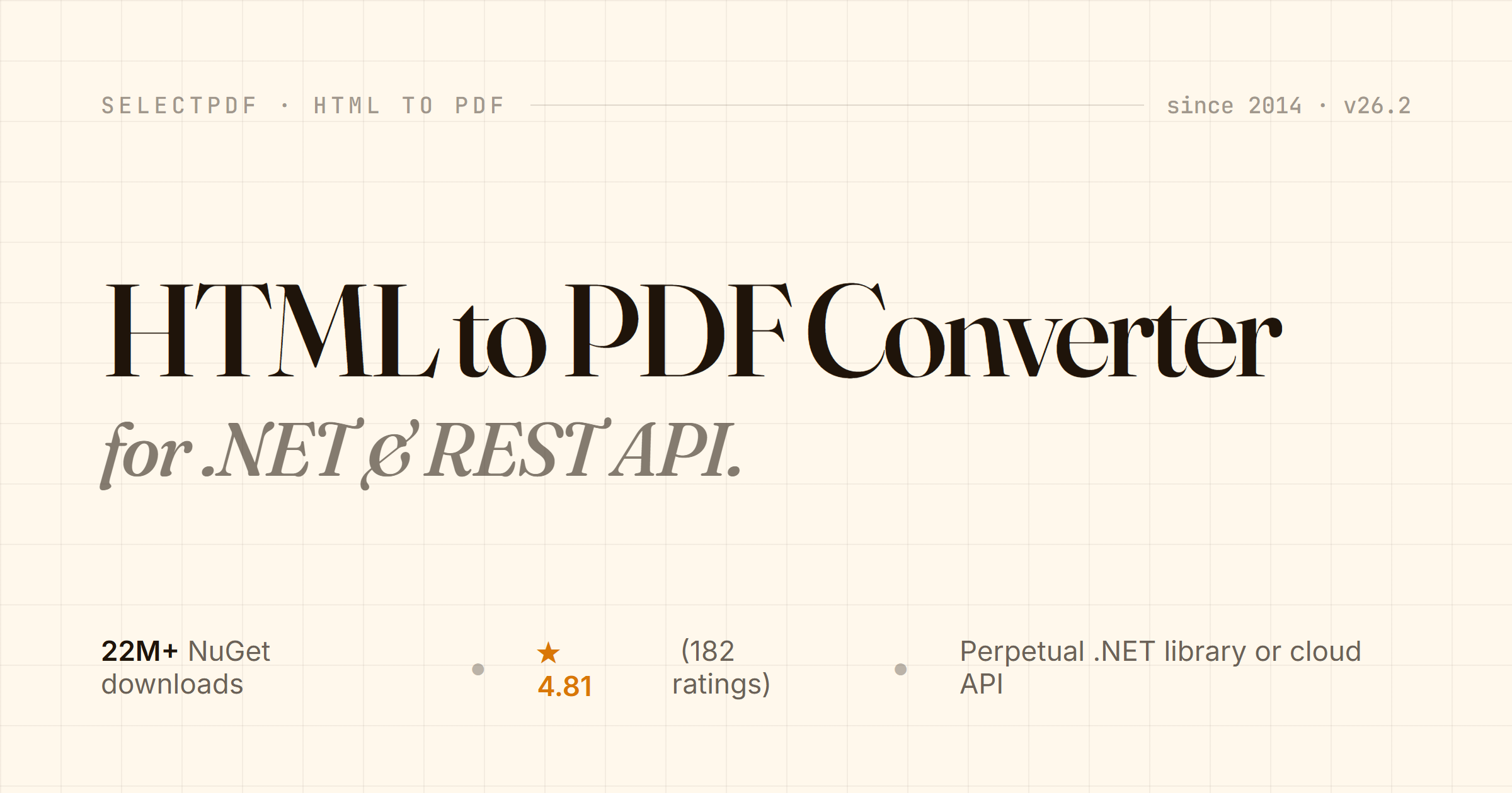 HTML to PDF Converter for .NET & REST API | SelectPdf
