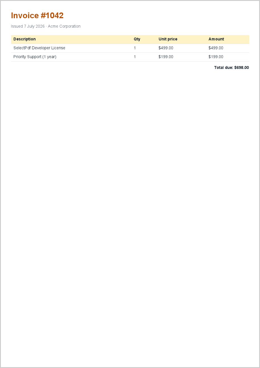 Convert a local HTML file to PDF
