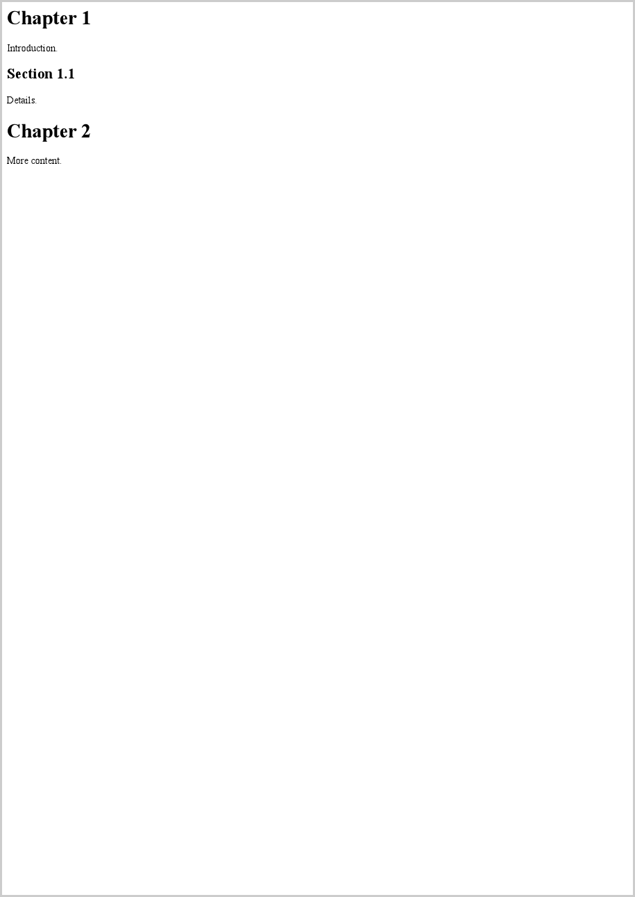 Generate bookmarks from HTML headings