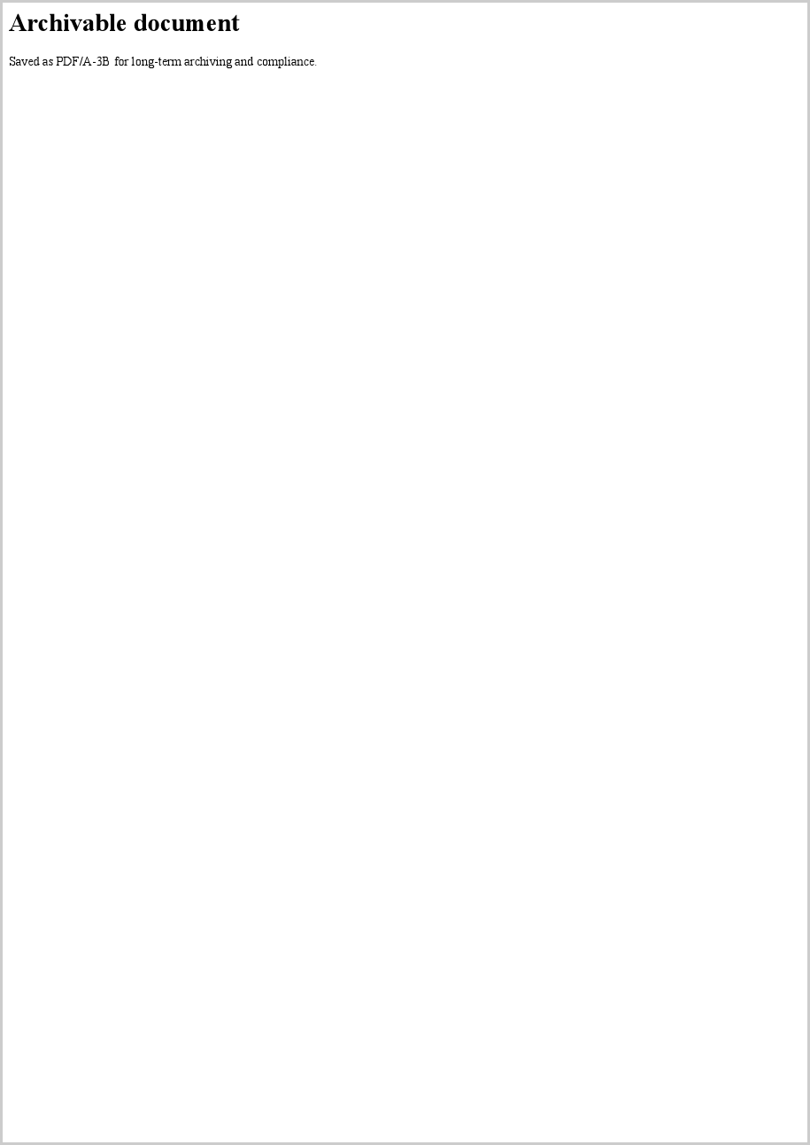 Create an archivable PDF/A-3 document